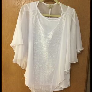 Live and Let Live Embroidered Lace Poncho & Tank